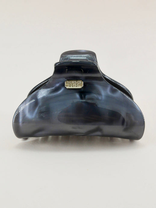 Pince nacrée Juliette - bleu pétrole 7 cm forme boule