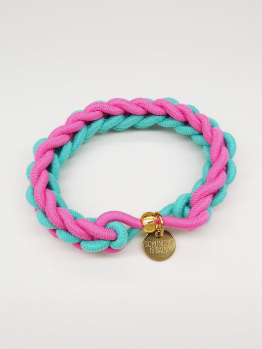 Bichou bracelet - Tissé turquoise & rose