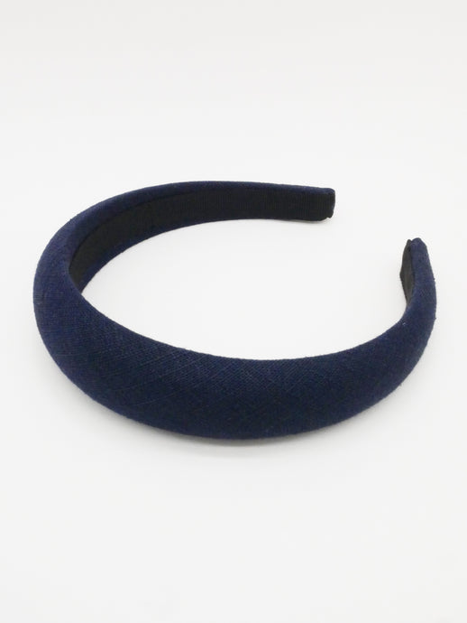 Serre-tête en lin bleu marine