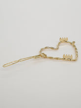Barrette torsadée coeur - Valentine dorée (5 cm)