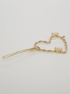 Barrette torsadée coeur - Valentine dorée (5 cm)
