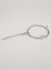 Barrette ronde torsadée - Valentina argentée (5 cm)