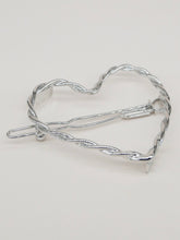 Valentine silver heart hair clip (5 cm)
