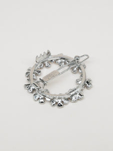 Round flower hair clip - Little Olivia silver plated (3.5 cm)
