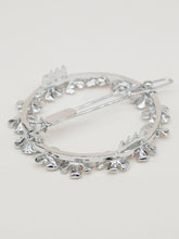 Round flower hair clip - Olivia silver plated (5 cm)