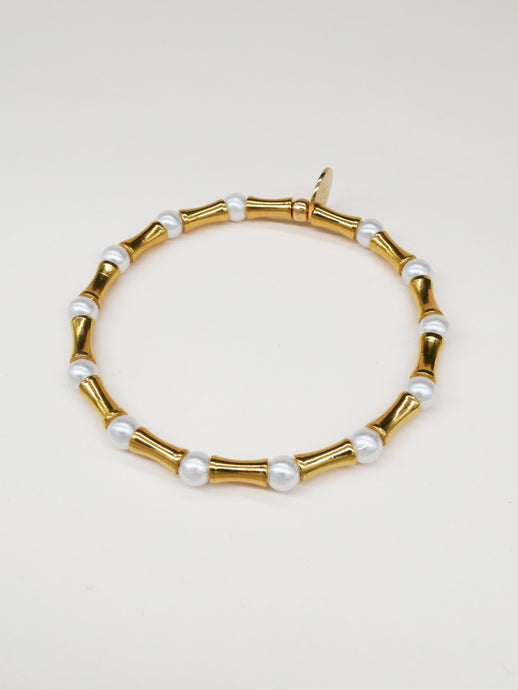 Bichou bracelet - Bambou et perles nacrées