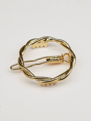 Little Valentina gold round hair clip (3.5 cm)