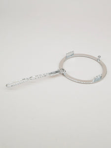 Round smooth silver hair clip - Alice (5 cm)
