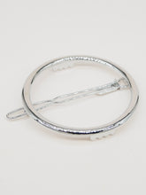 Barrette ronde lisse argenté - Alice (5 cm)