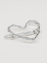 Barrette torsadée coeur - Little Valentine argentée (3,5 cm)
