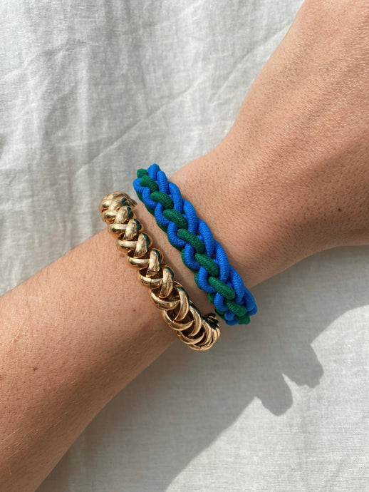 Bichou bracelet - Tissé bleu & vert