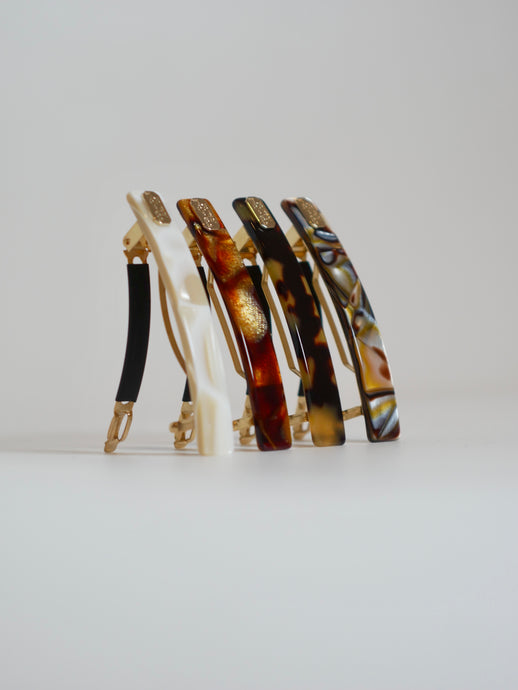 Barrette acétate 6,5 cm (4 coloris)