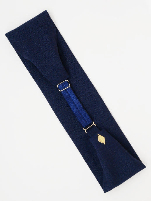 Bandeau lin ajustable - Bleu marine
