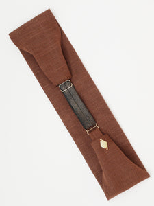Bandeau lin ajustable - Marron