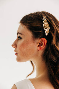 Barrette fleurie 7 cm - Capucine