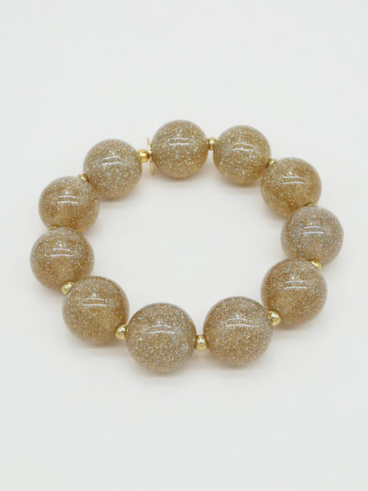 Bichou perles rondes pailletées et dorées (7 coloris)