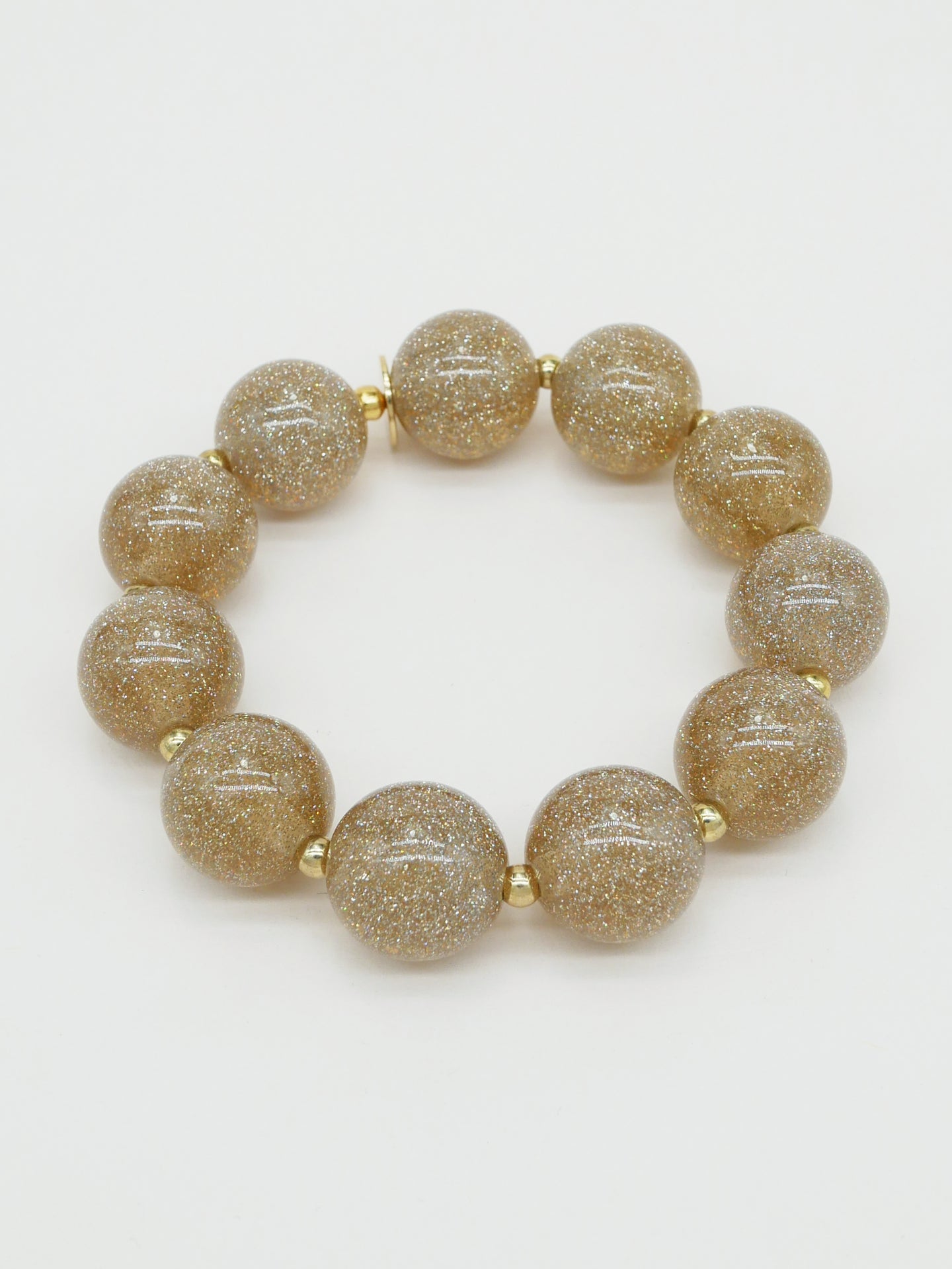 Bichou perles rondes pailletées et dorées (7 coloris)