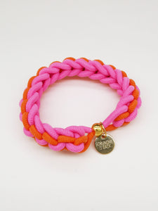 Bichou bracelet - Tissé rose & orange