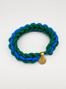 Bichou bracelet - Tissé bleu & vert