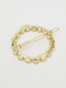 Round crystal barrette (6 colors)
