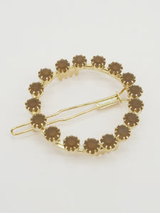 Round crystal barrette (6 colors)