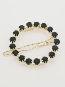 Round crystal barrette (6 colors)