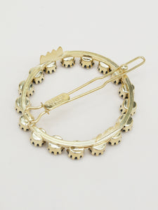 Round crystal barrette (6 colors)