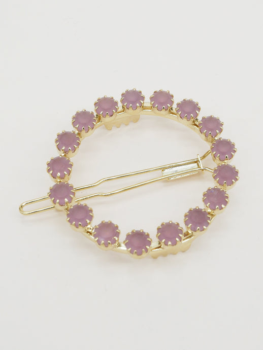 Round crystal barrette (6 colors)