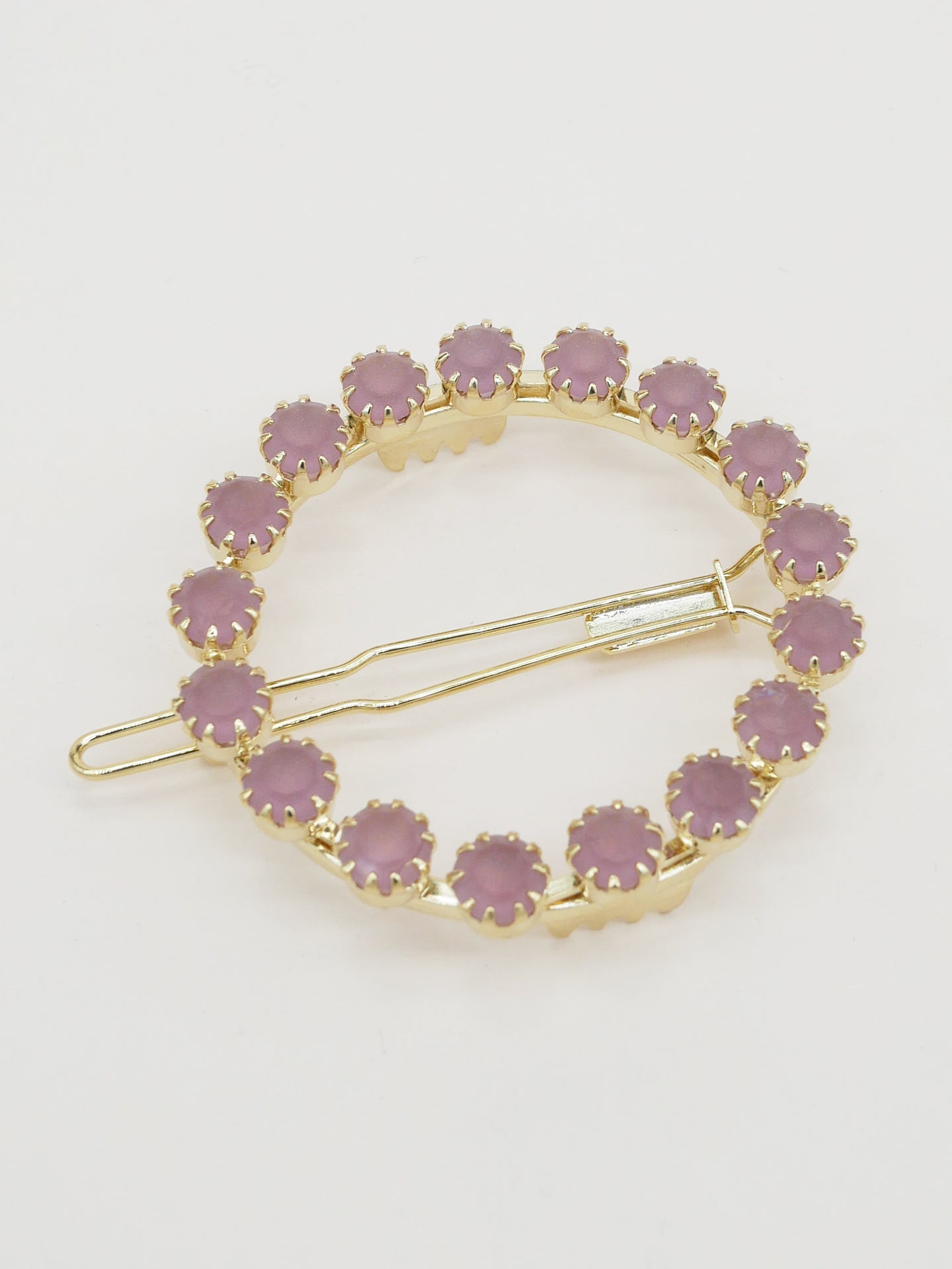 Round crystal barrette (6 colors)