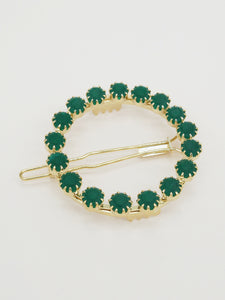 Round crystal barrette (6 colors)