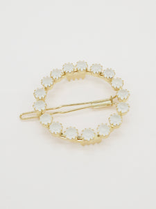 Round crystal barrette (6 colors)