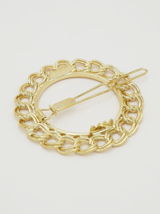 Barrette ronde chaîne double