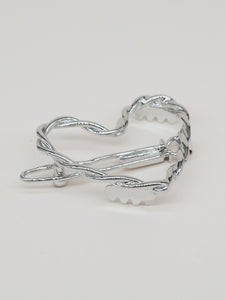 Barrette torsadée coeur - Little Valentine argentée (3,5 cm)