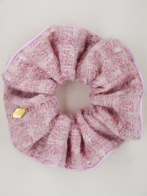 Pink tweed scrunchie - Gabrielle