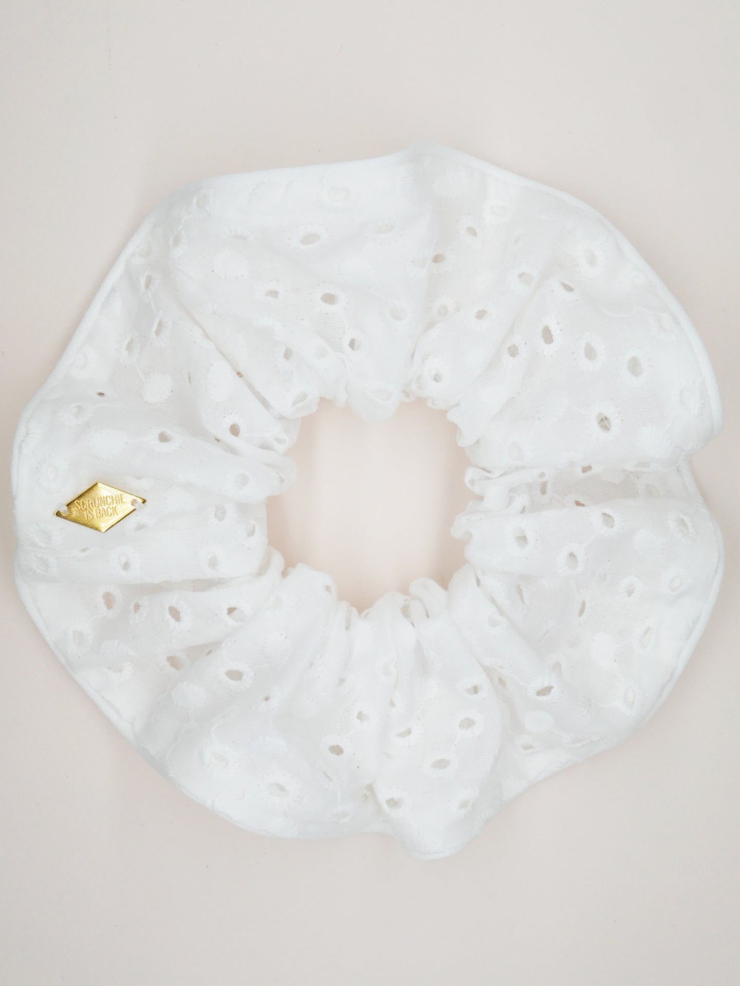 Chouchou broderie anglaise blanc - Elisabeth