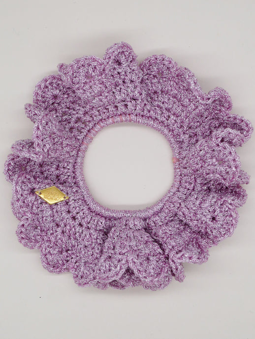 Pink sequined crochet scrunchie - Renée