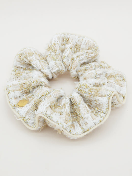 Chouchou en tweed beige