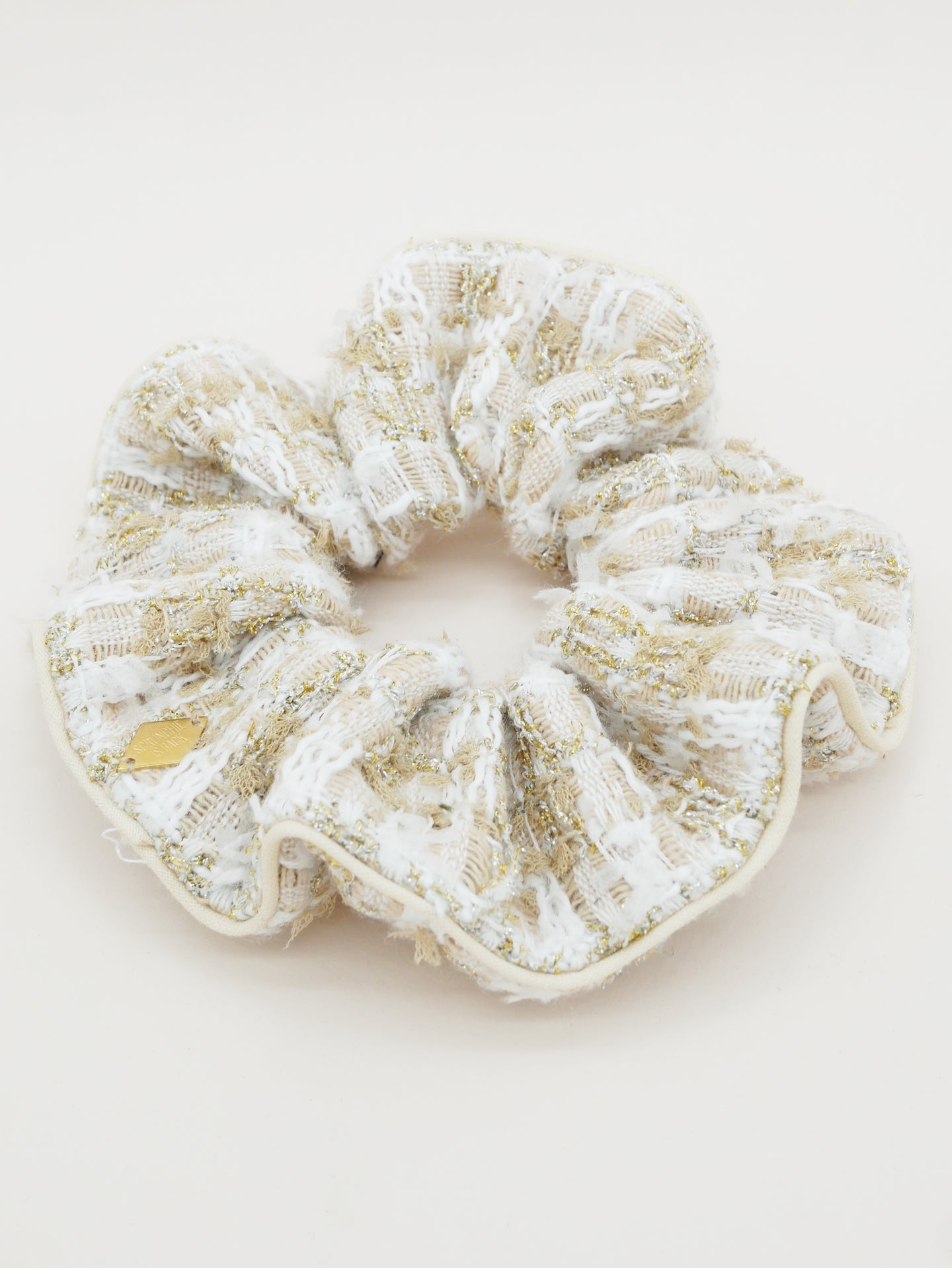 Chouchou en tweed beige