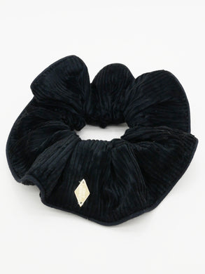 Chouchou en velours côtelé noir