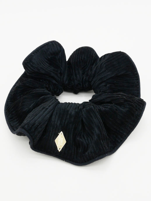 Chouchou en velours côtelé noir