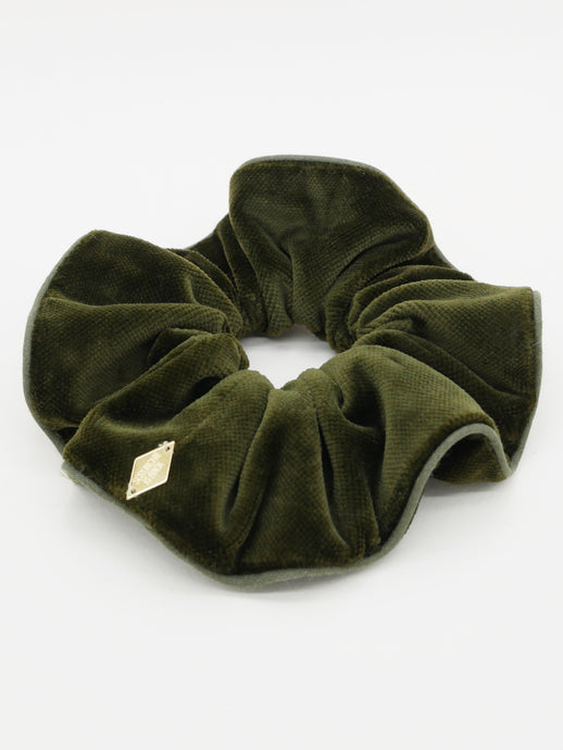 Chouchou en velours kaki