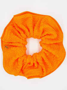 Chouchou waterproof texturé orange - Alma