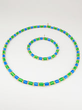 Bichou bracelet - Bleu, vert et doré