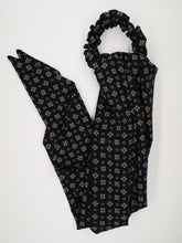 Foulchie noir imprimé foulard vintage - Jacky