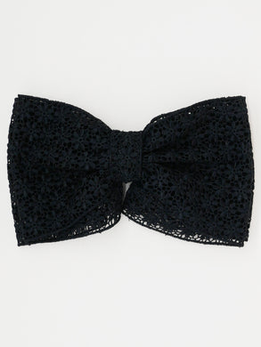 Barrette noeud broderie noire