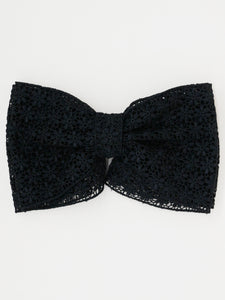 Barrette noeud broderie noire