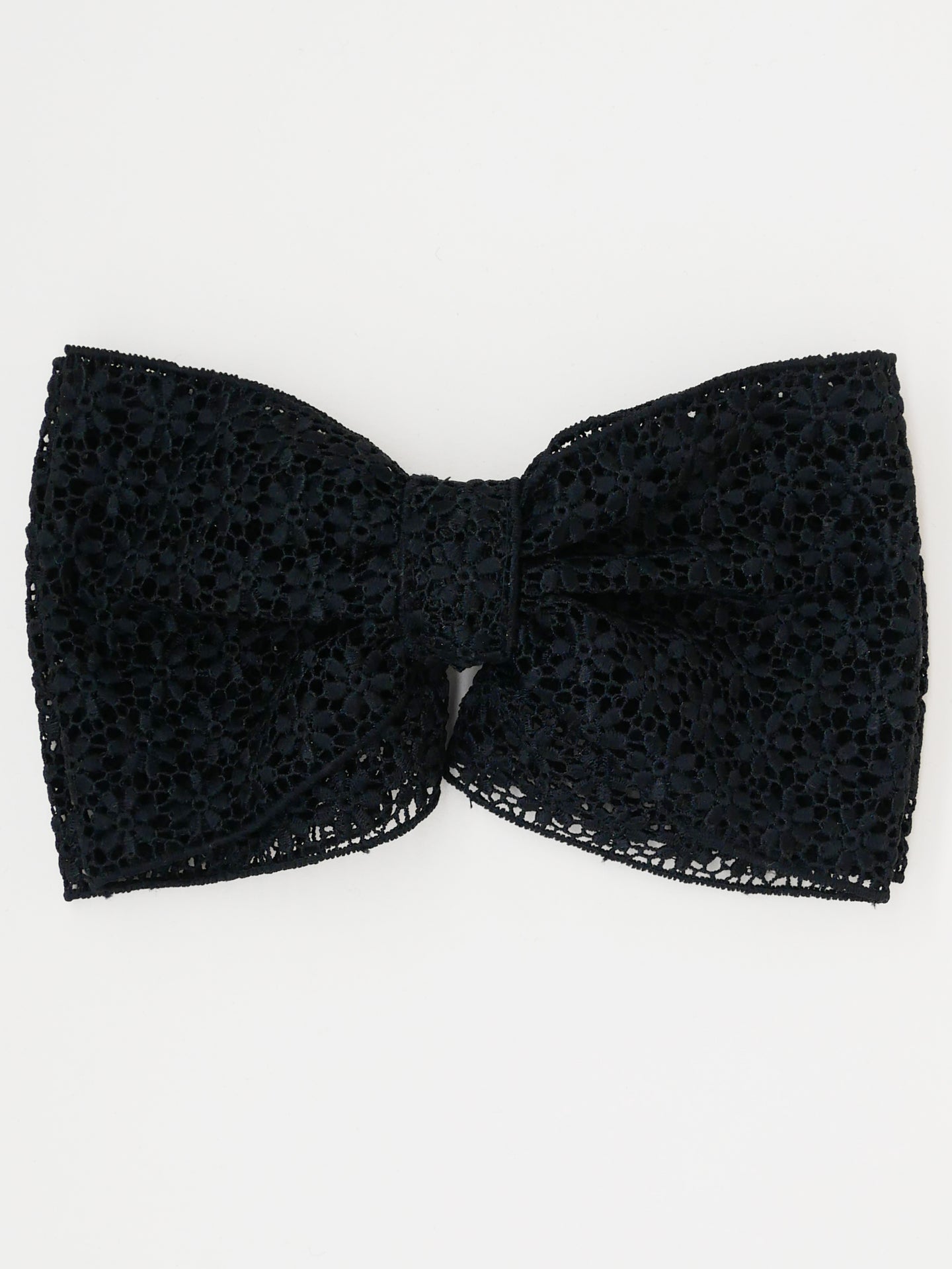 Barrette noeud broderie noire