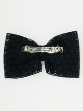 Barrette noeud broderie noire