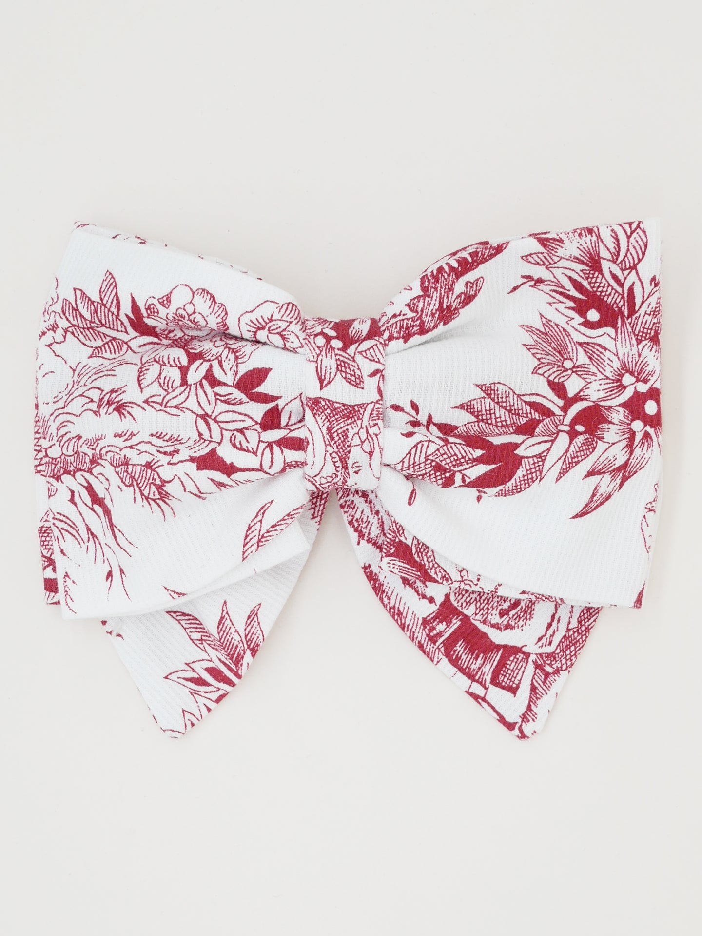 Noeud Camille - Toile de jouy rouge