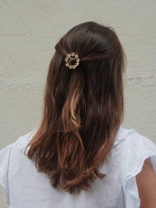 Little Olivia gold round flower hair clip (3.5 cm)
